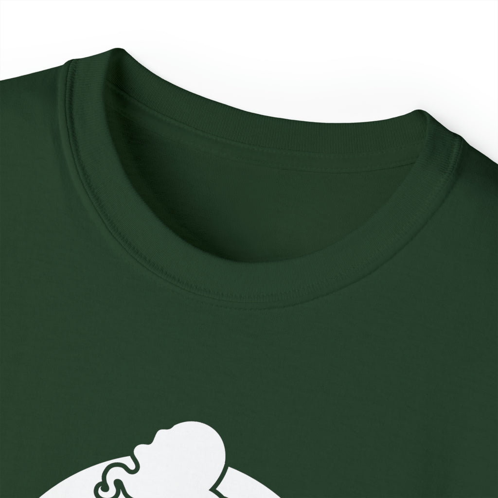 Unisex Ultra Cotton Tee - Classic White Logo - Plain Back