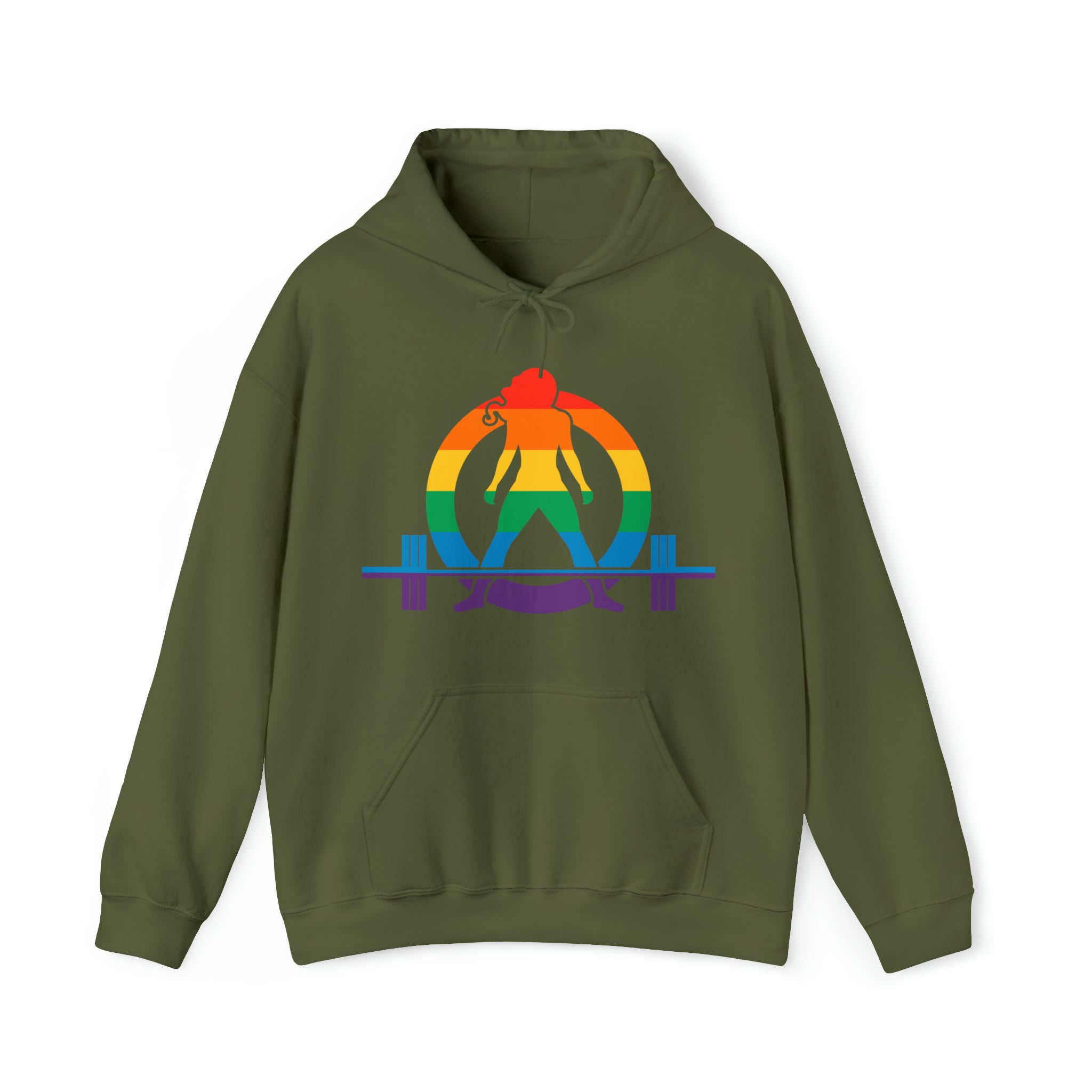 Strong Not Skinny - Pride Color Logo - Unisex Heavy Blend Hooded Sweatshirt