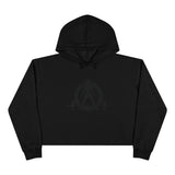 Empowered Crop Hoodie – For Strong Women Who Lift - Black Distressed Logo