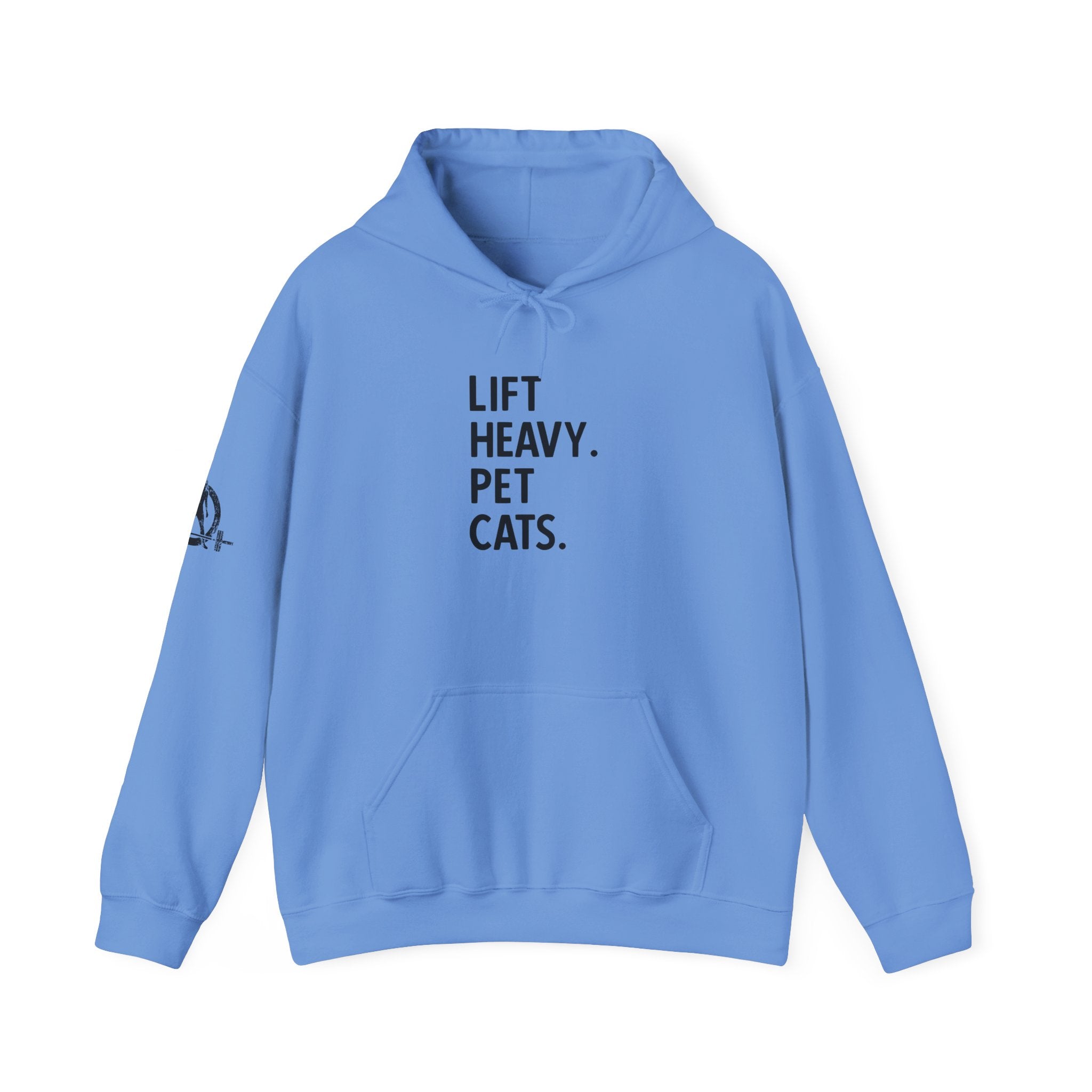 Lift Heavy Pet Cats – Unisex Heavy Blend™ Hooded Sweatshirt (Black Logo) 🏋️‍♂️🐱