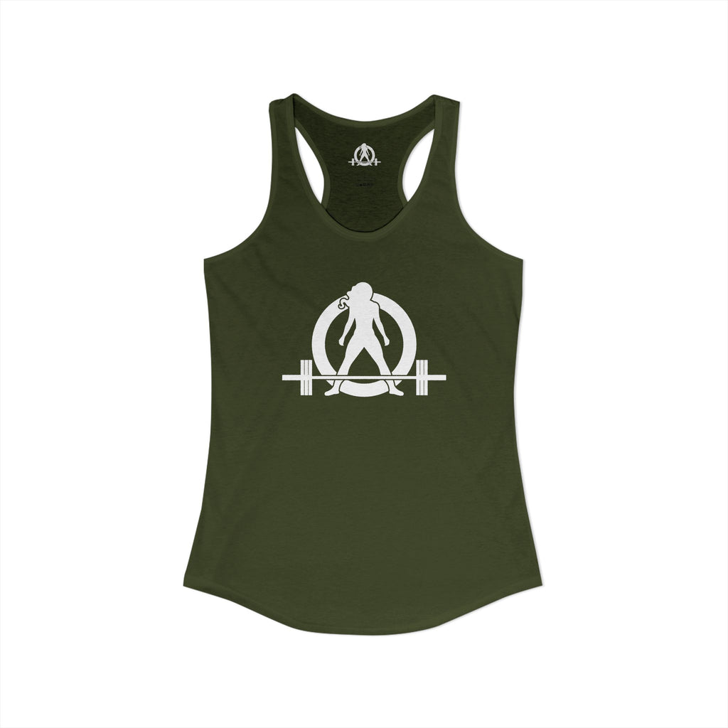 Everything Hurts & I'm Hungry - Women's Ideal Racerback Tank - White Print Front & Back