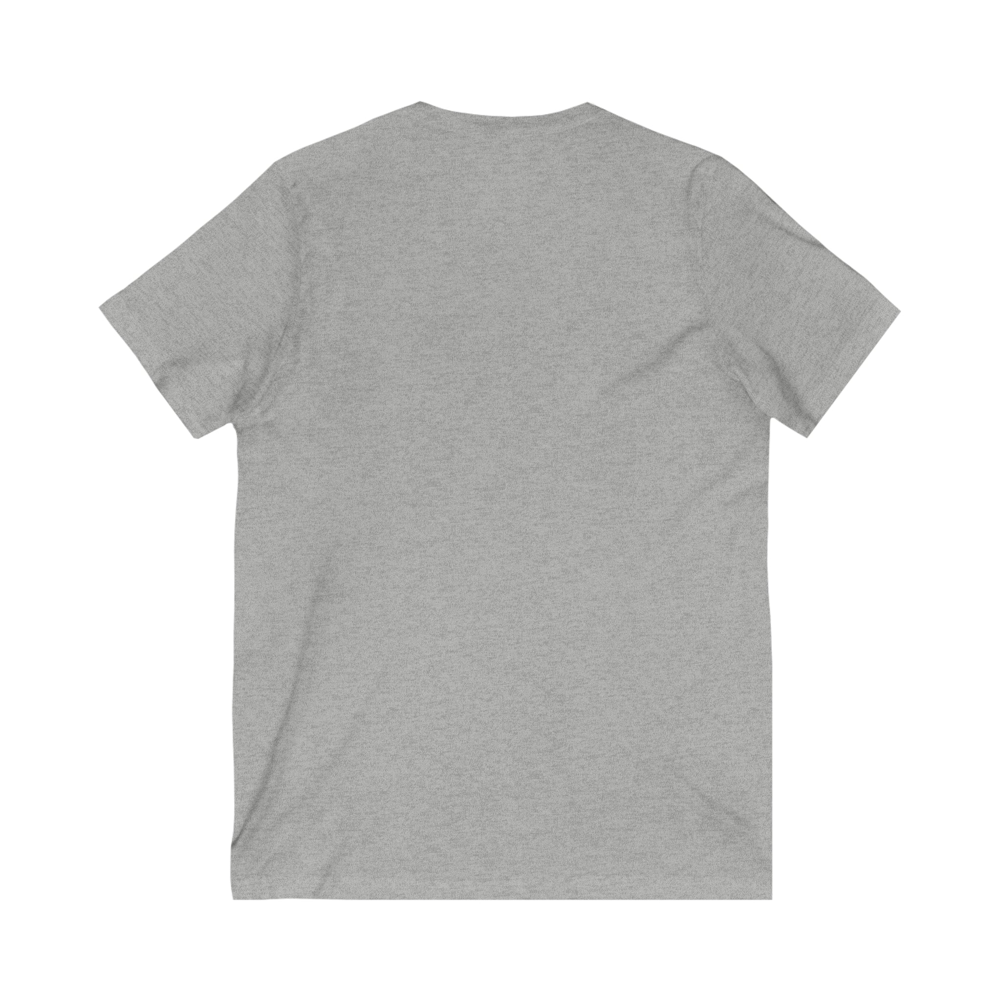 Lift Heavy Shit - Unisex Jersey Short Sleeve V-Neck Tee - White Logo Plain Back