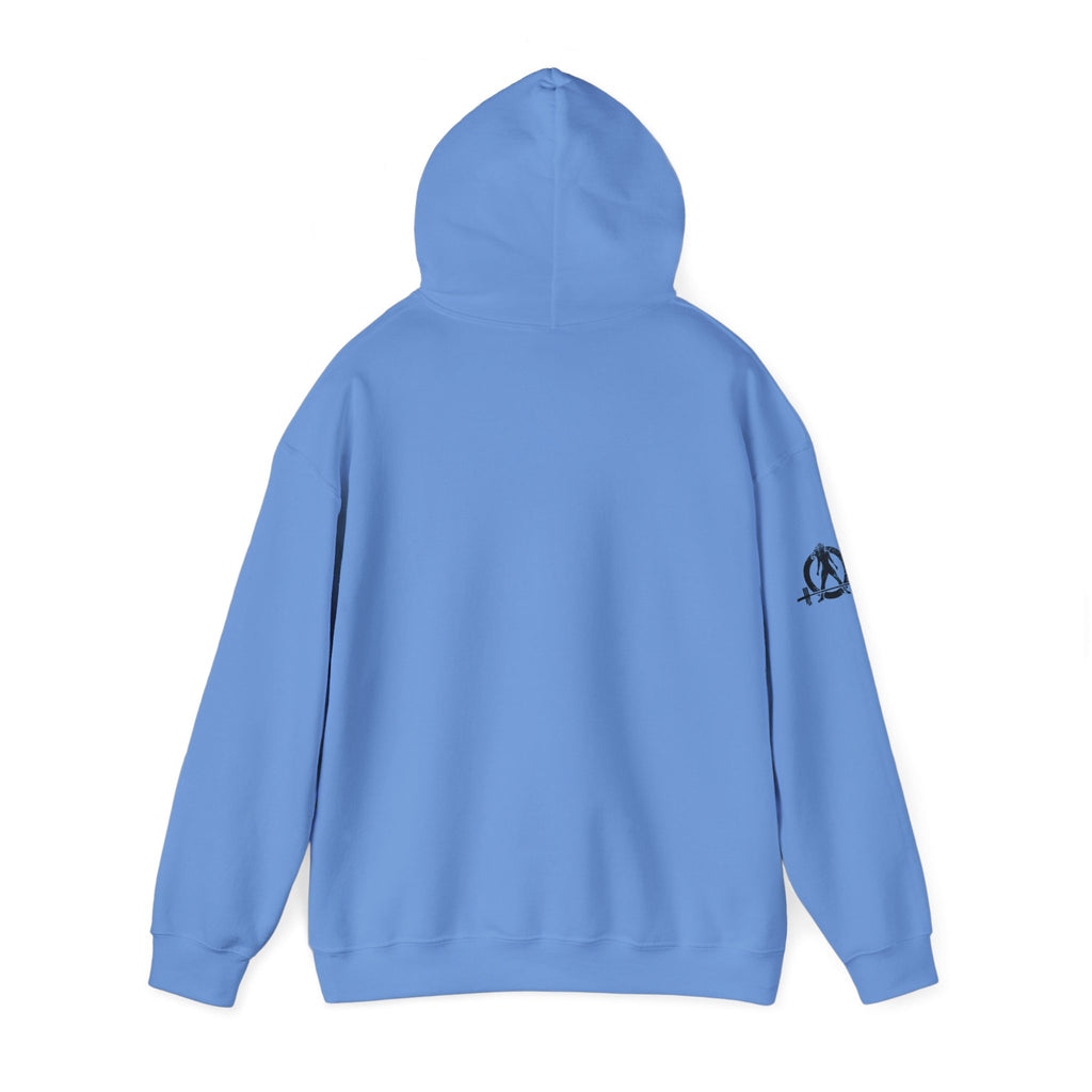 45 + 45 = 135 - Unisex Heavy Blend Hooded Sweatshirt  - Front Black & Shoulder Logo