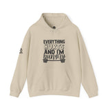 Everything Hurts & I'm Hungry  - Unisex Heavy Blend Hooded Sweatshirt  - Black Print Front/Arm