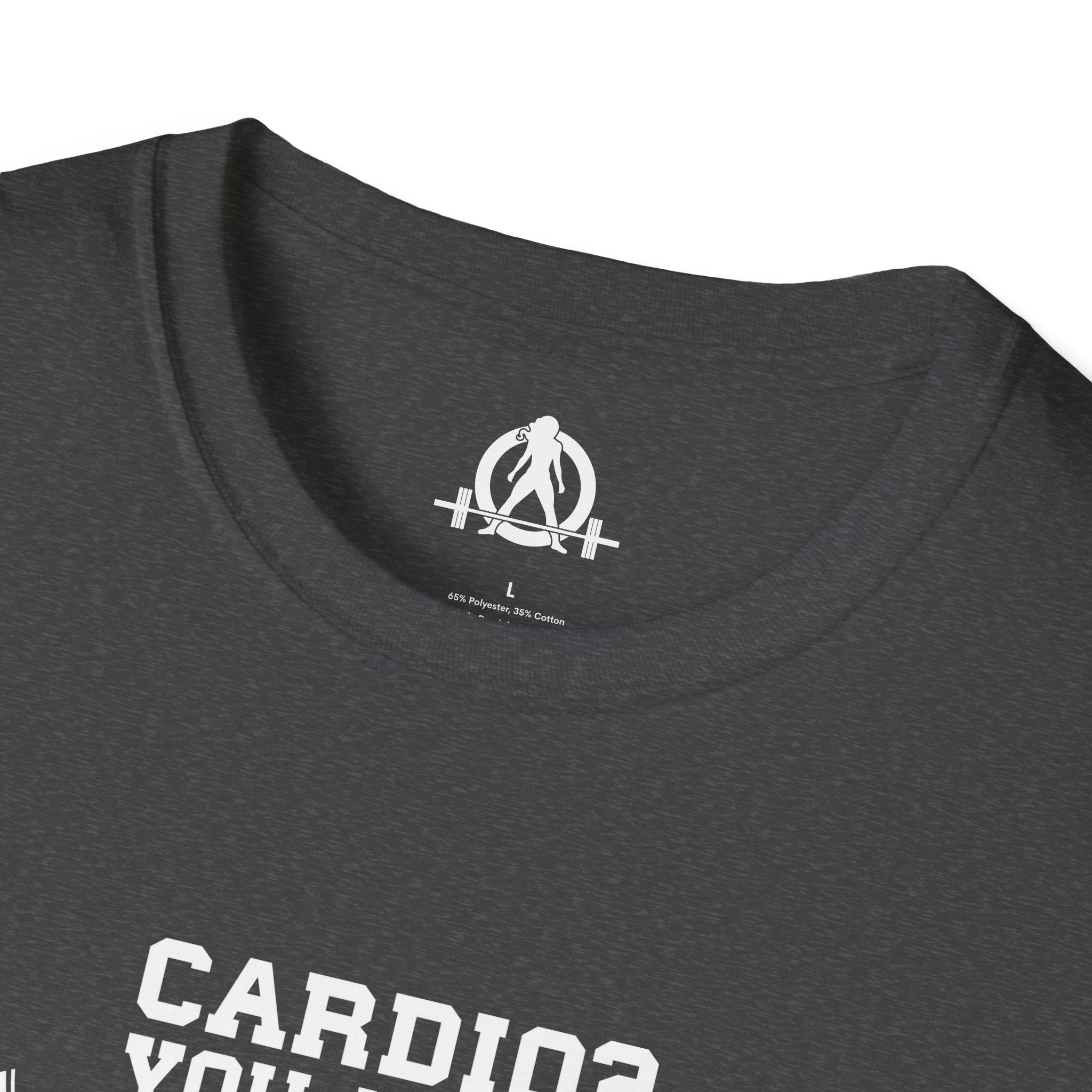 Cardio = Lift Weights Faster - Unisex Softstyle T-Shirt - Logo Front