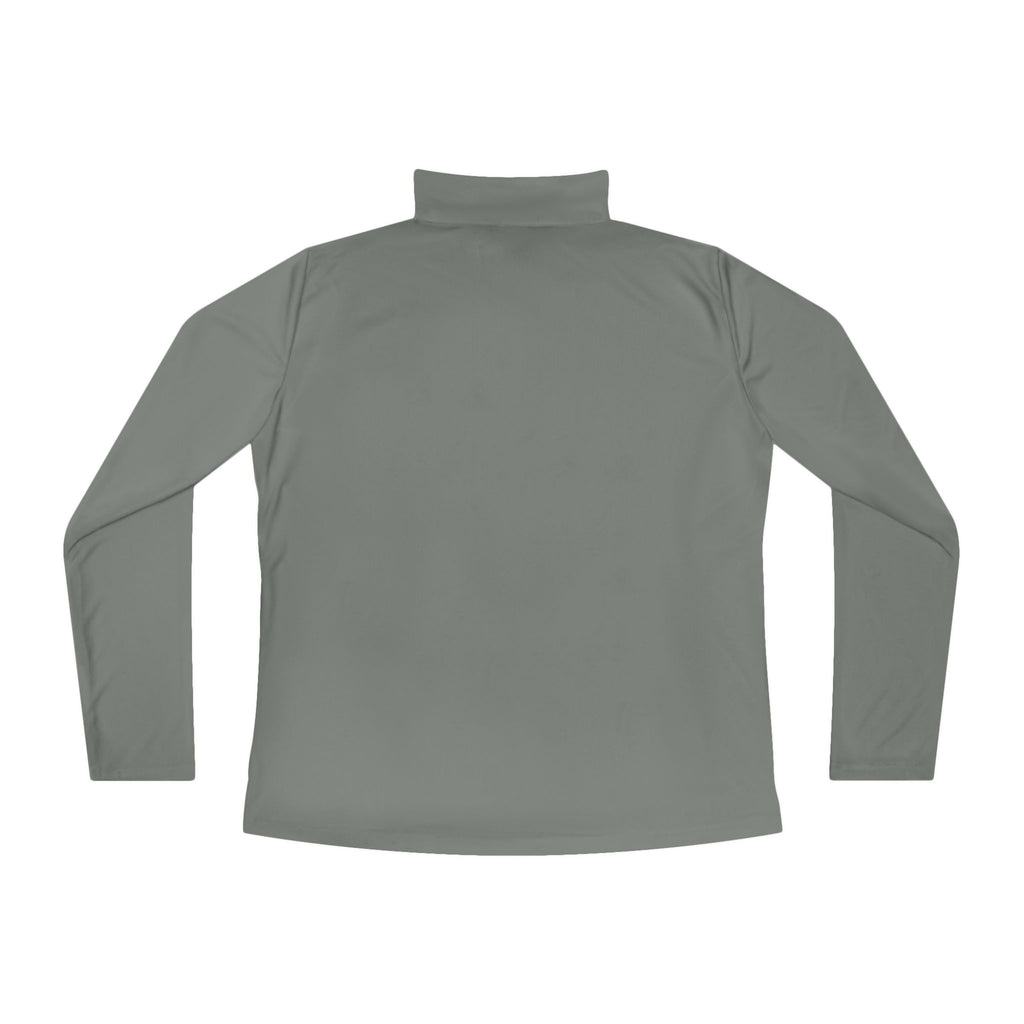 Ladies Quarter-Zip Pullover - Black Distressed Logo