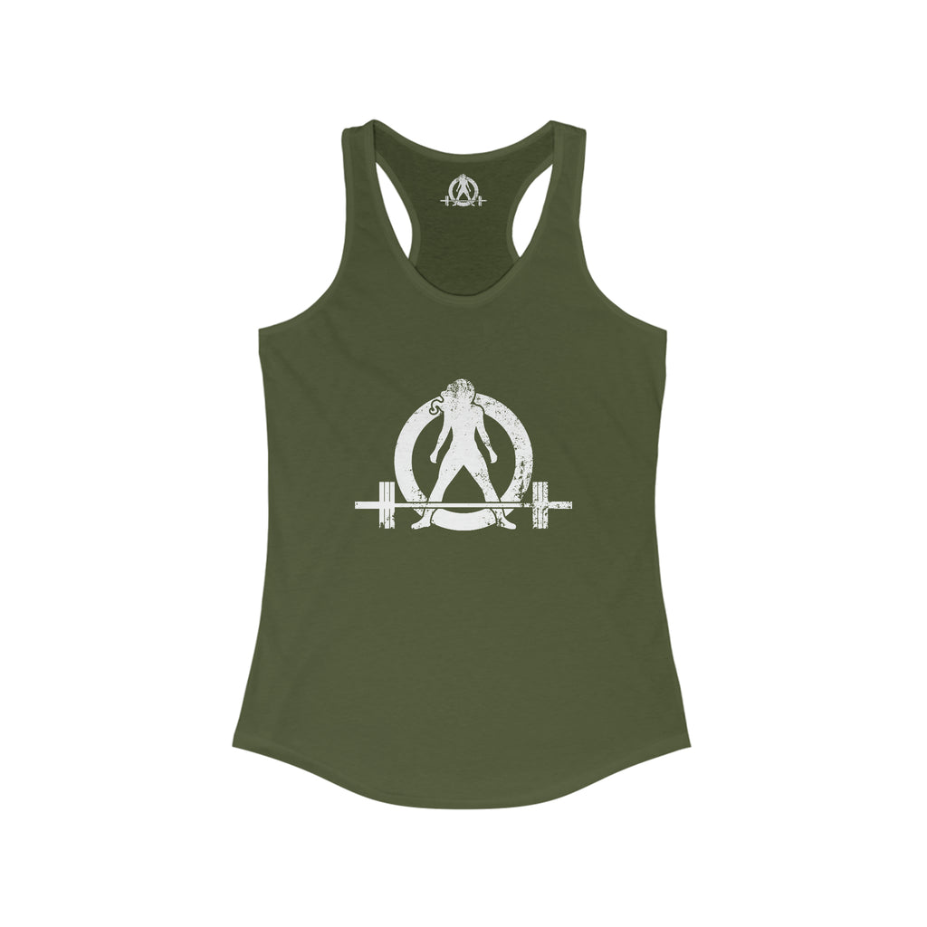 Strong Is Beautiful - Women's Ideal Racerback Tank - Distressed White Logo - (BEST SELLER)