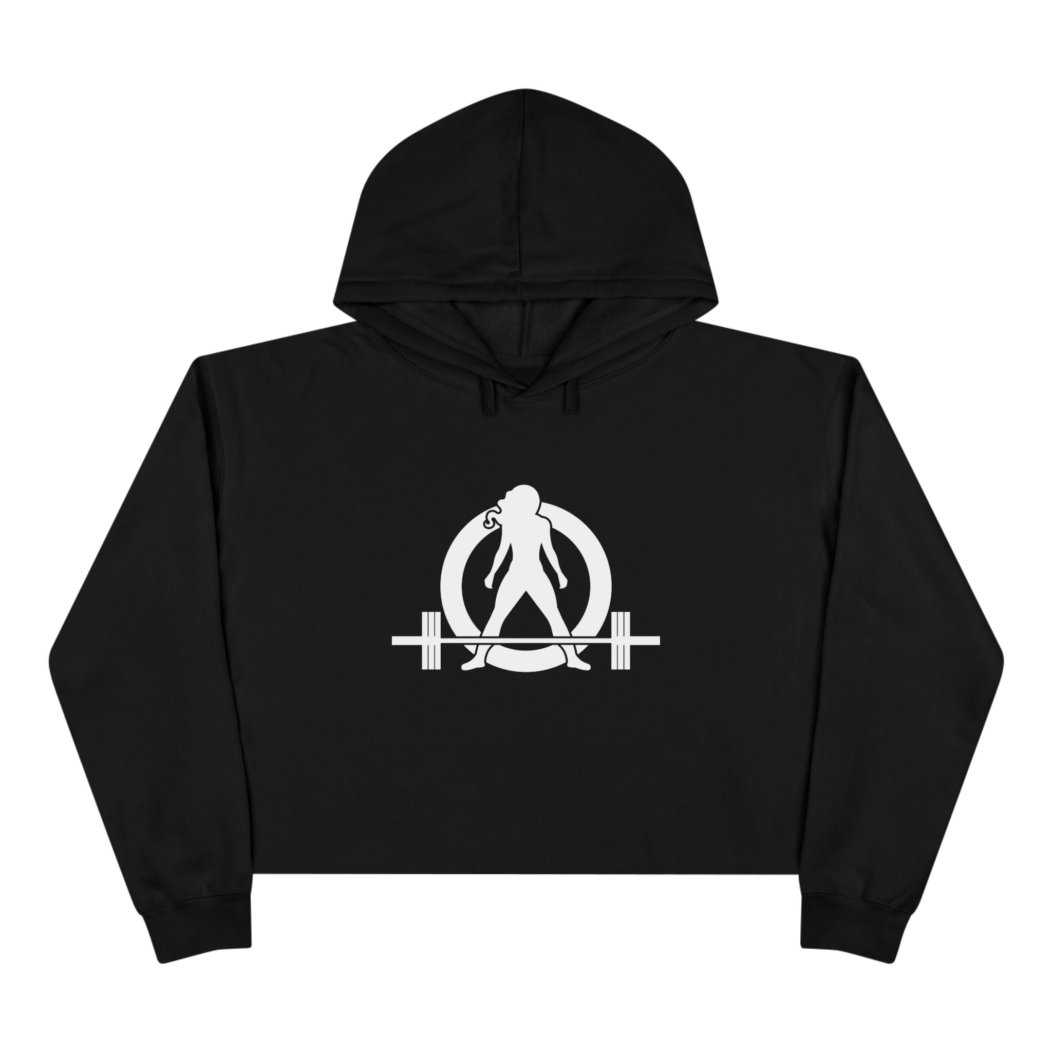 Empowered Crop Hoodie – For Strong Women Who Lift - White Classic Logo