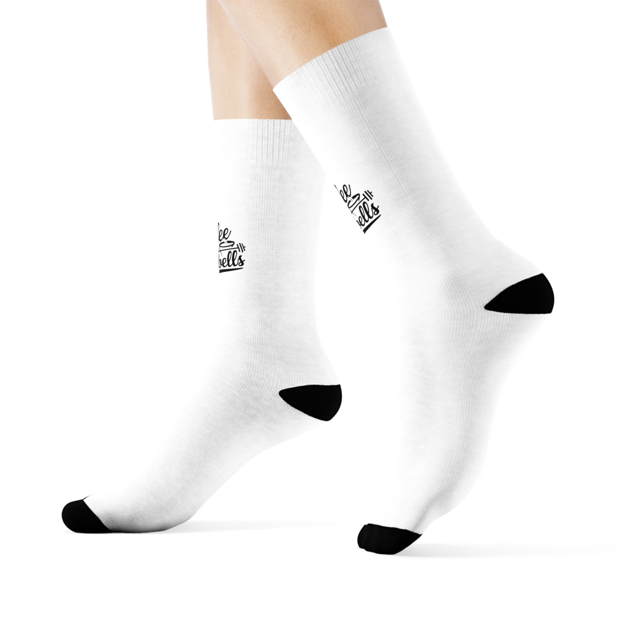 Coffee & Barbells - Socks - White with Black Logo