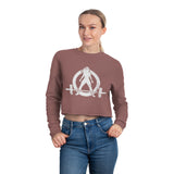 Women's Cropped Sweatshirt - Kick Your Ass - Distressed Logo