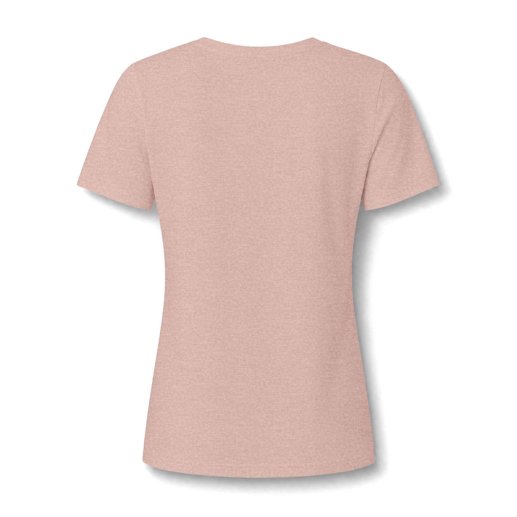 WWLW Women's Relaxed Heather CVC V-Neck Tee -  Black Logo