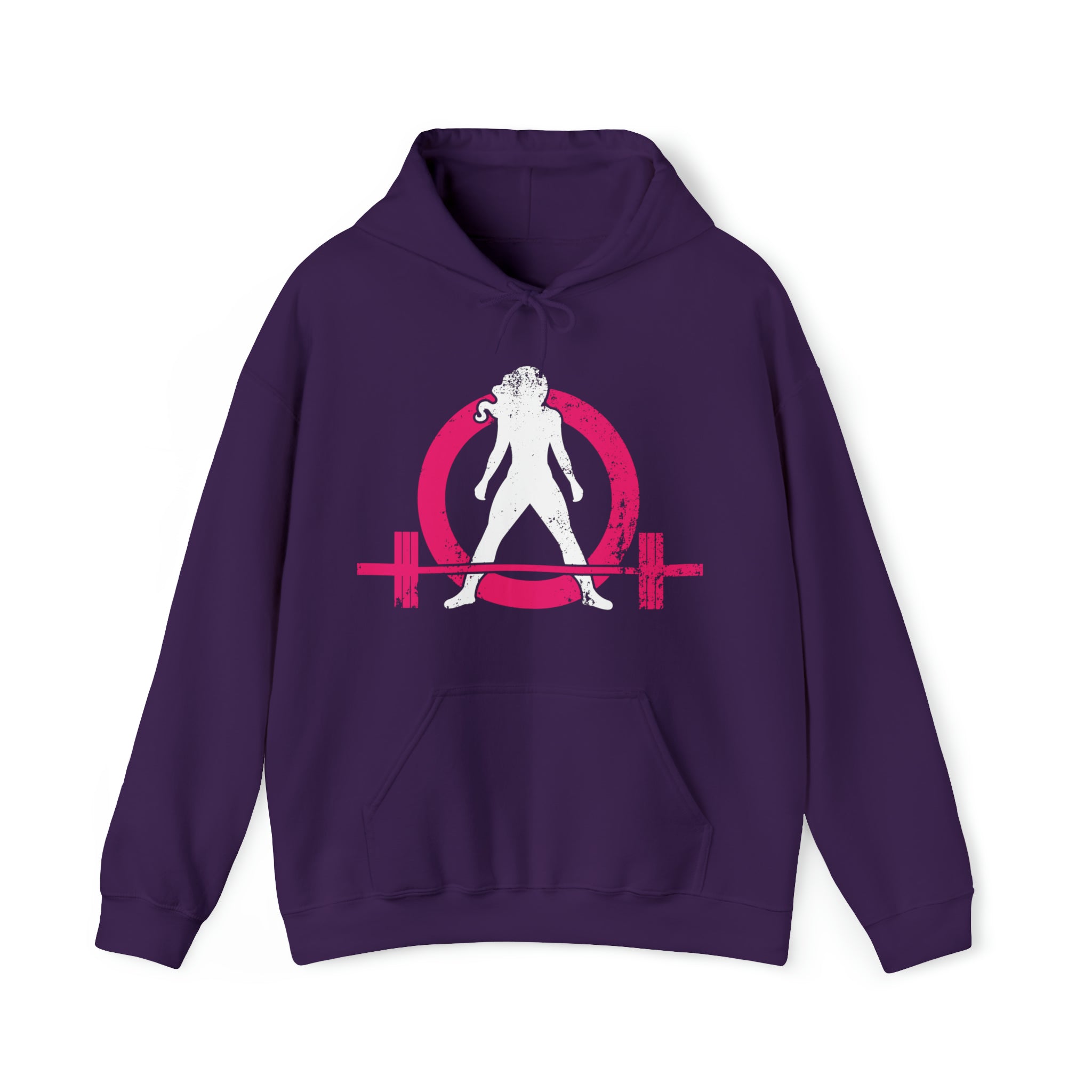 Classic Hoodie (Best Seller) - Unisex Heavy Blend Hooded Sweatshirt - Color Distressed Logo - Plain Back