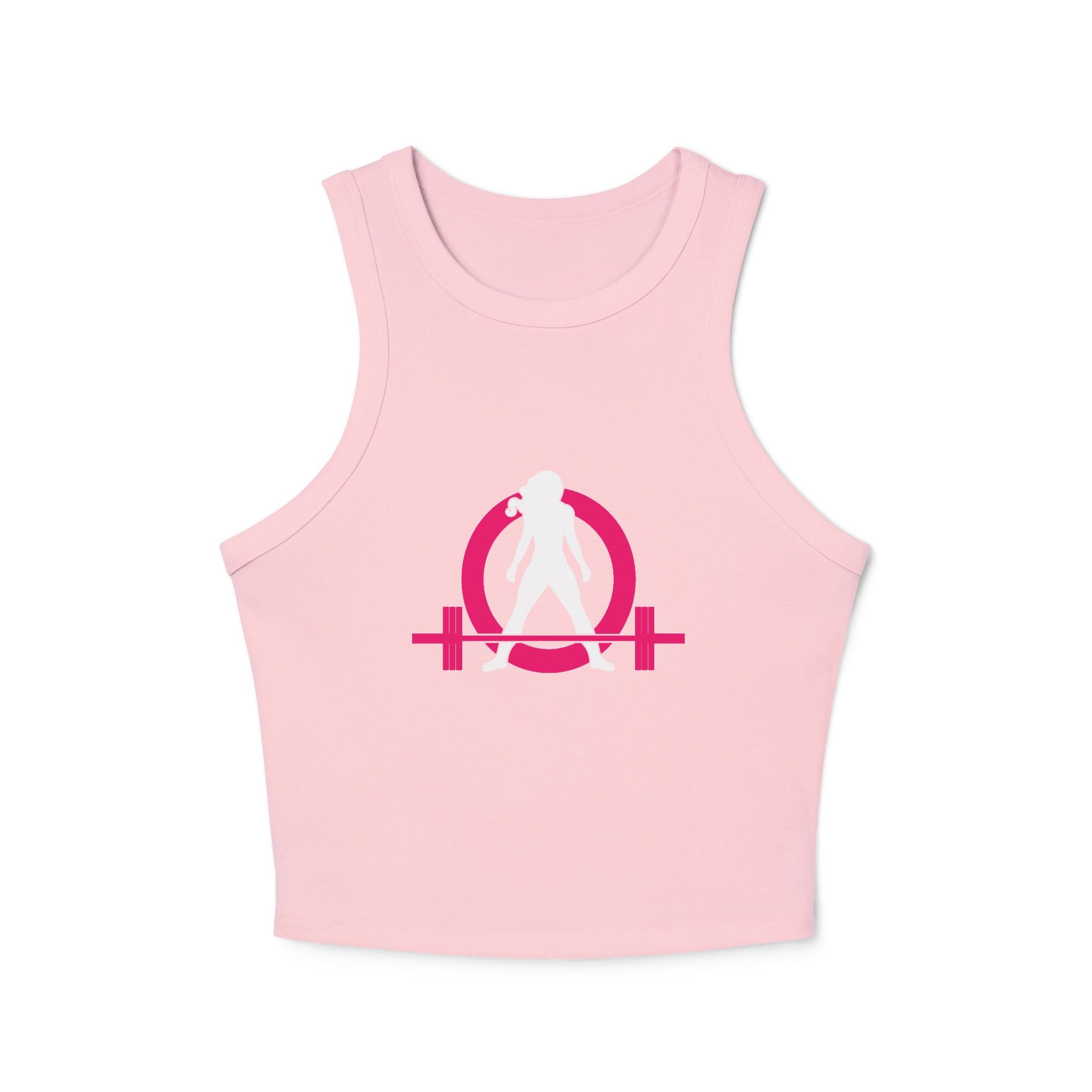 Women's Micro Rib Racer Tank Top - Classic Logo Inverted