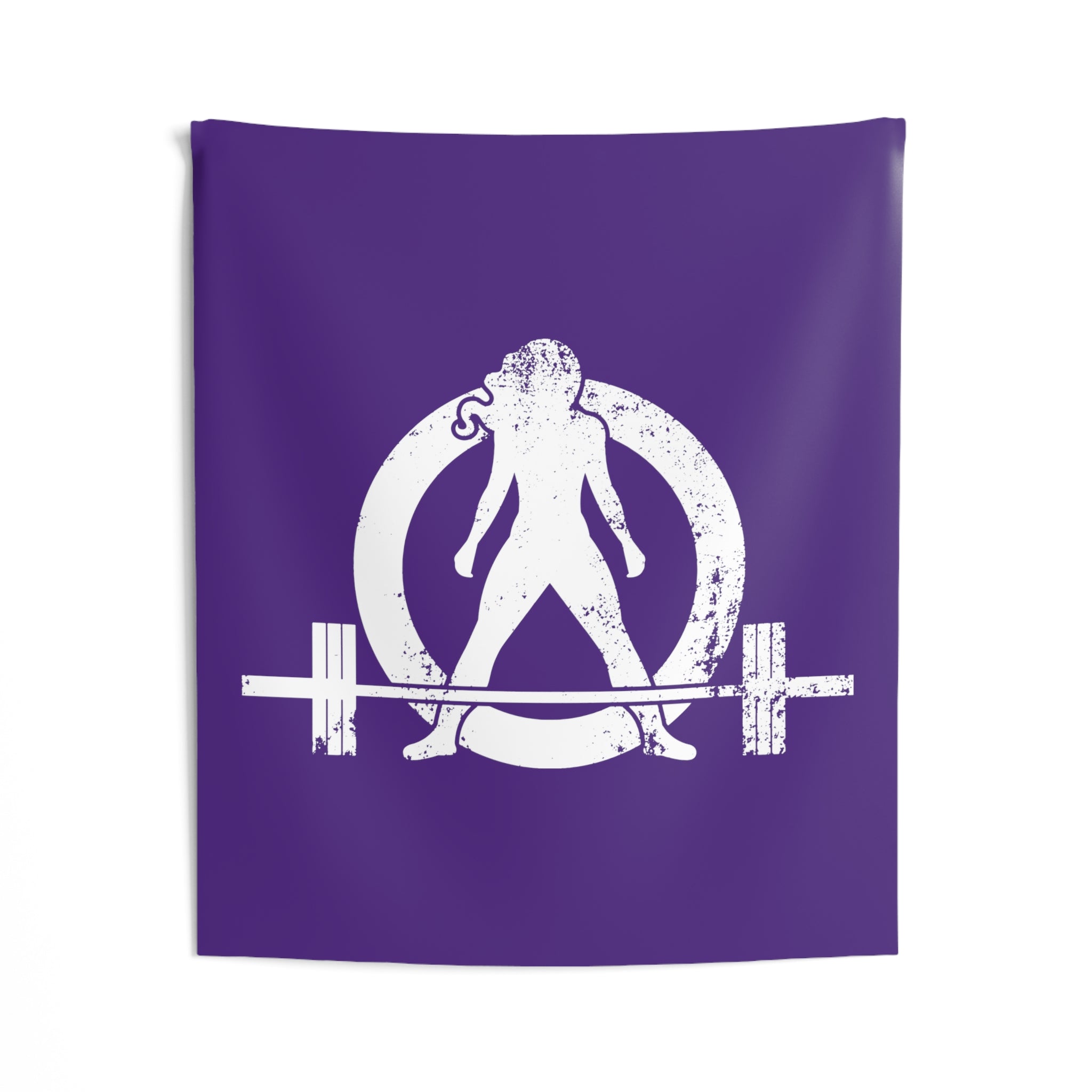 Indoor Wall Tapestries - Purple - White Distressed Logo