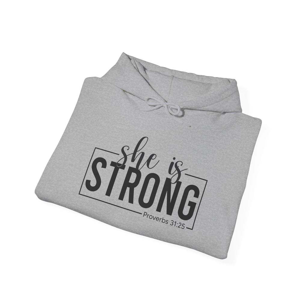 She is Strong - Unisex Heavy Blend Hooded Sweatshirt - Dark Logo