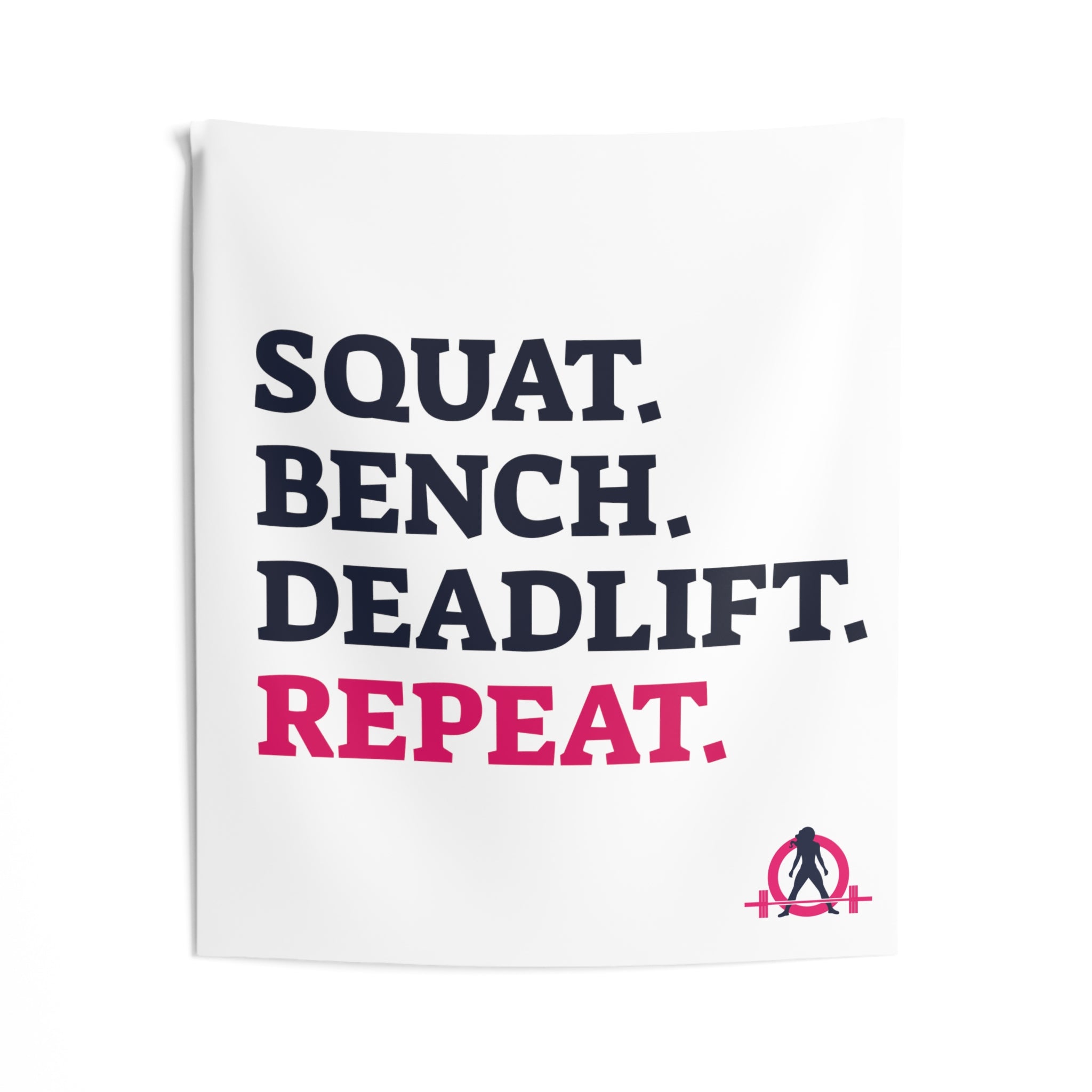 Squat Bench Deadlift Repeat - Indoor Wall Tapestries - White