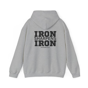 Iron Sharpens Iron - Unisex Heavy Blend Hooded Sweatshirt - Black Print on Front & Back