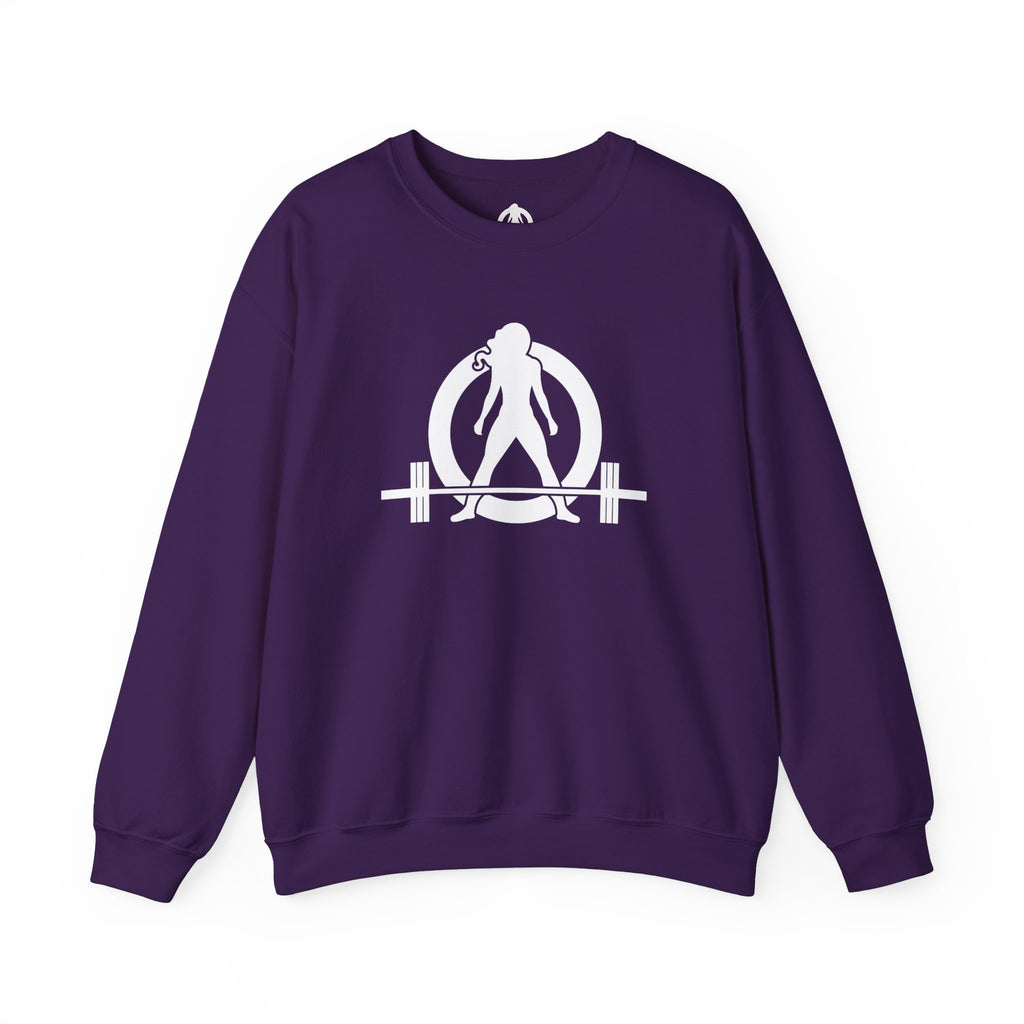 Workout To Burn Off The Crazy - Unisex Heavy Blend™ Crewneck Sweatshirt - Front White Logo - Front & Back Print