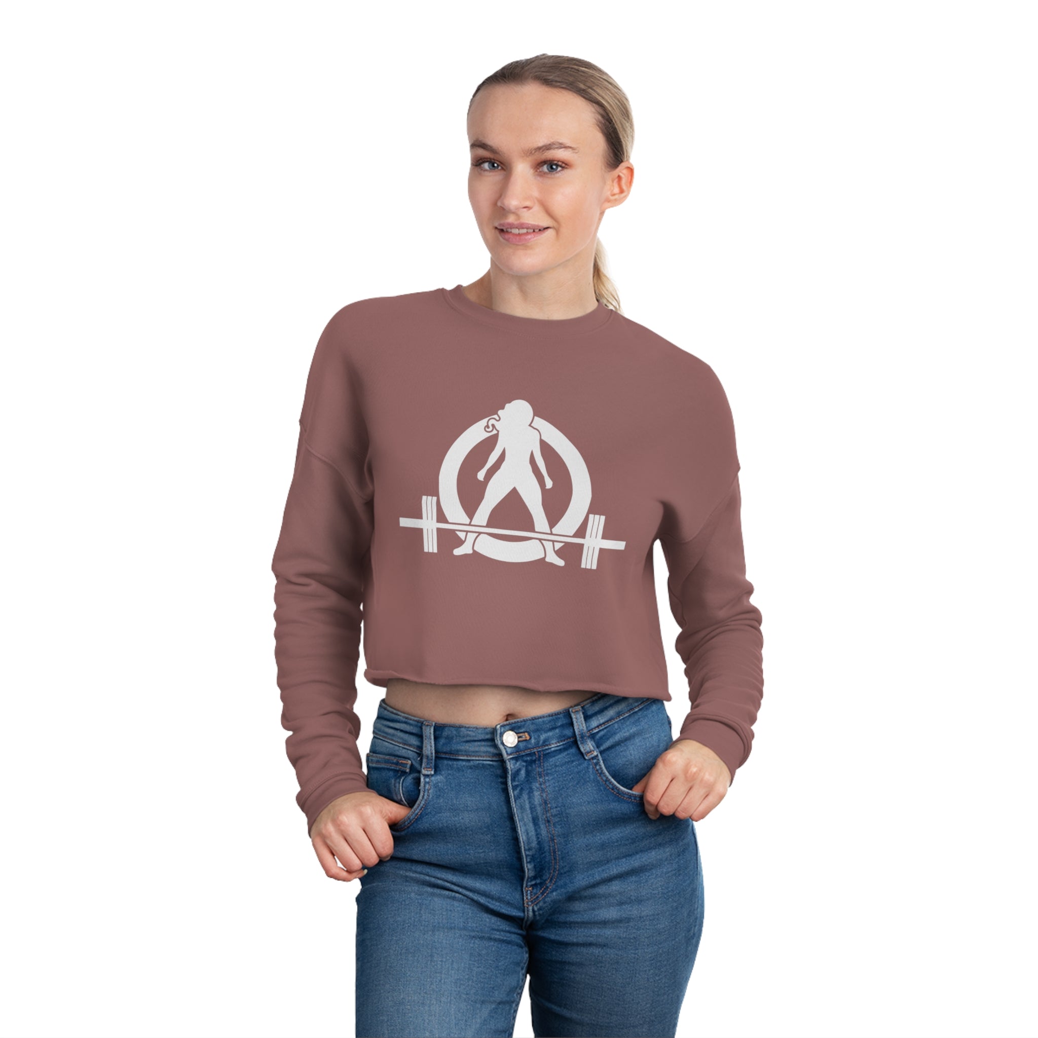Women's Cropped Sweatshirt - White Original Logo