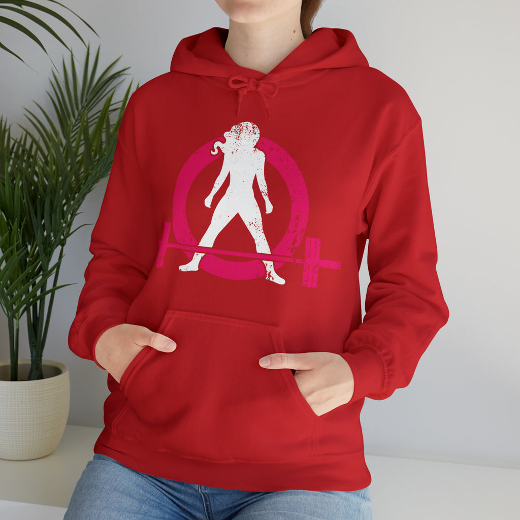 COFFEE and a Barbell - Unisex Heavy Blend Hooded Sweatshirt - Dark Logo