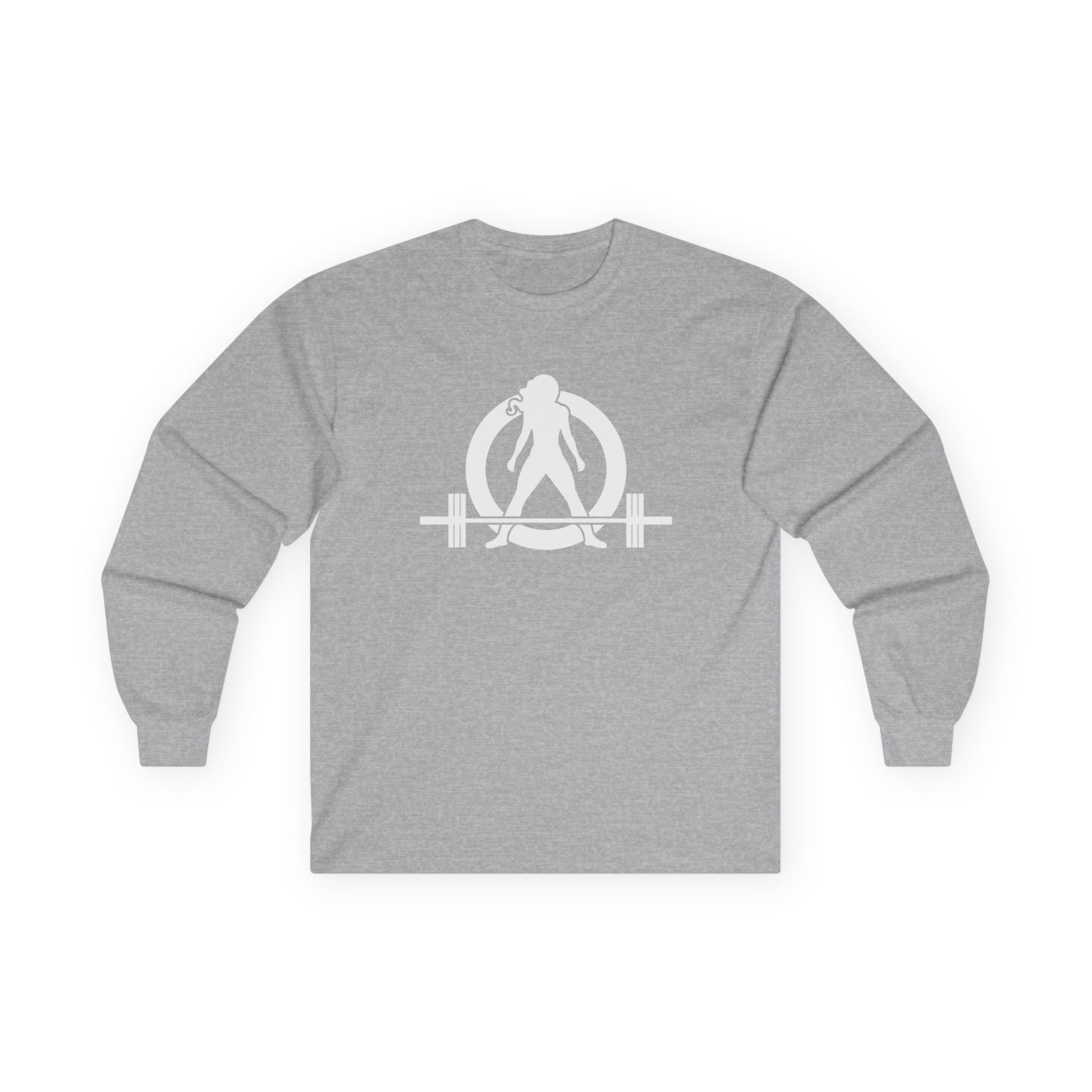 Lift Heavy Run Fast - Ultra Cotton Long Sleeve Tee - White Logo Front & Back