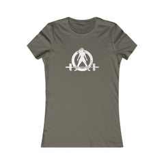 I DON’T WANT TO LOOK SKINNY I WANT TO LOOK LIKE I CAN KICK YOUR ASS - White WWLW Distressed Logo - Women's Favorite Tee
