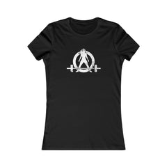 I DON’T WANT TO LOOK SKINNY I WANT TO LOOK LIKE I CAN KICK YOUR ASS - White WWLW Distressed Logo - Women's Favorite Tee