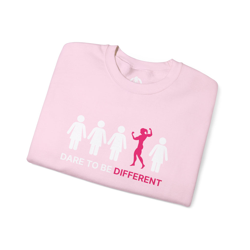 Dare To Be Different - Flex - Unisex Heavy Blend™ Crewneck Sweatshirt - Front  Logo Plain Back