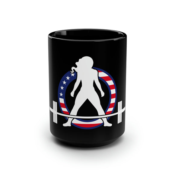 USA Logo - Black Mug, 15oz - USA Dark Logo