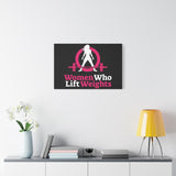 Women Who Lift Weights Full Logo - Motivational Wall Art Canvas