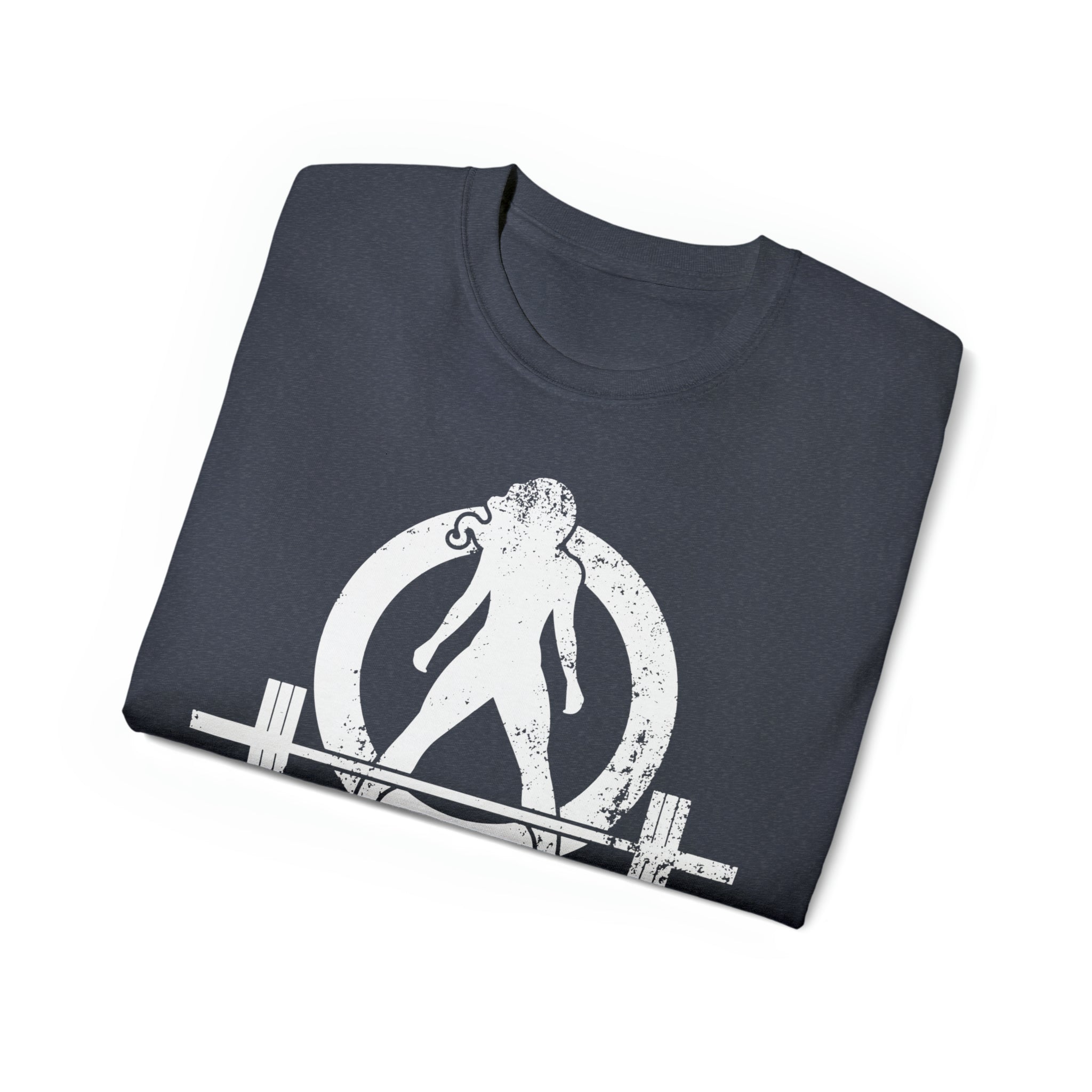 Unisex Ultra Cotton Tee - Distressed White Logo - Plain Back