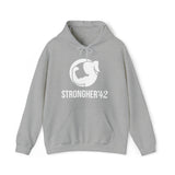 Strong Her in 42 - Classic Logo White - Unisex Heavy Blend Hooded Sweatshirt
