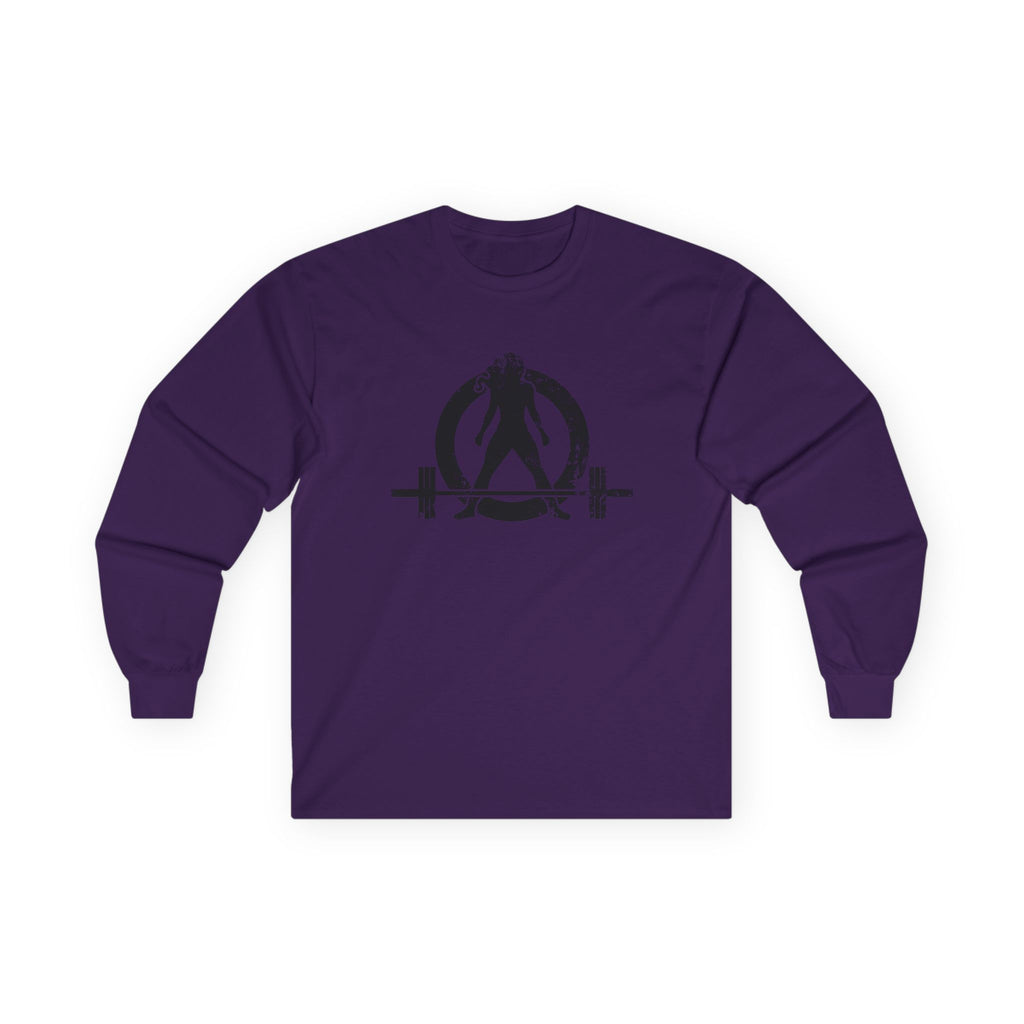 Lift Heavy Run Fast - Ultra Cotton Long Sleeve Tee - Black Logo Front & Back