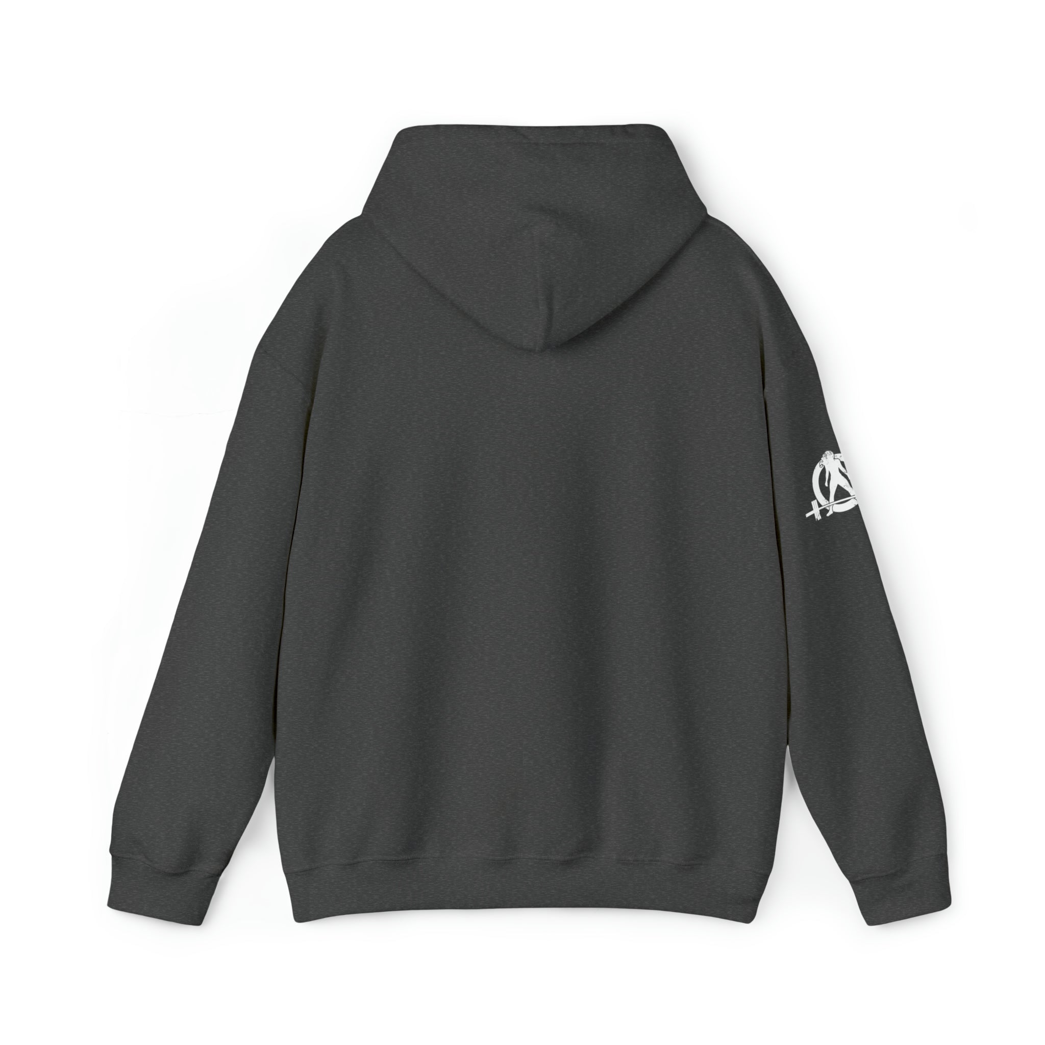 I Could Deadlift You. - Unisex Heavy Blend Hooded Sweatshirt - White Logo - Right Shoulder - Plain Back