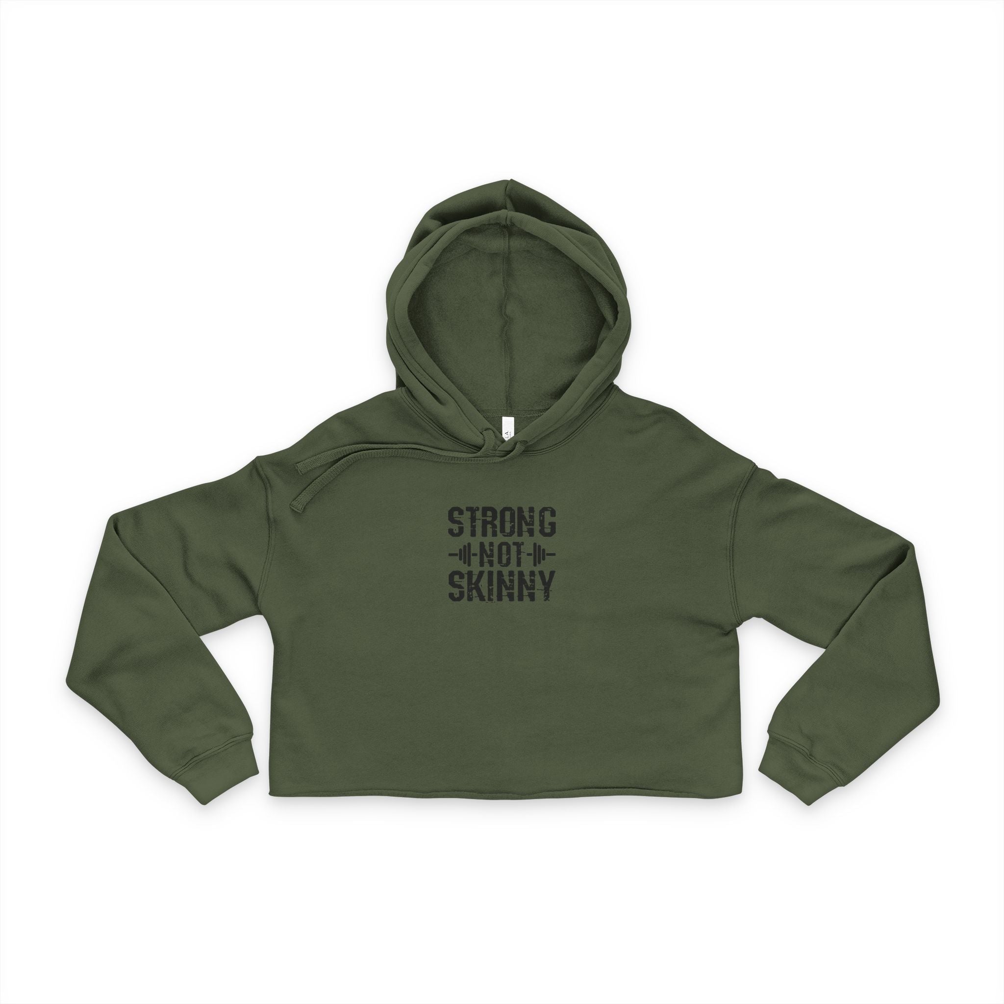 Strong Not Skinny - Cropped Hoodie - Black Logo