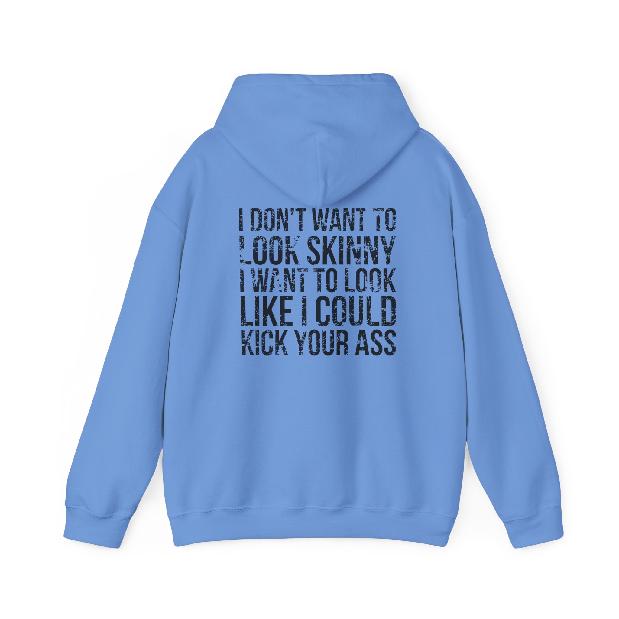 Kick Your Ass - Unisex Heavy Blend Hooded Sweatshirt  - Distressed White Logo Front & Back