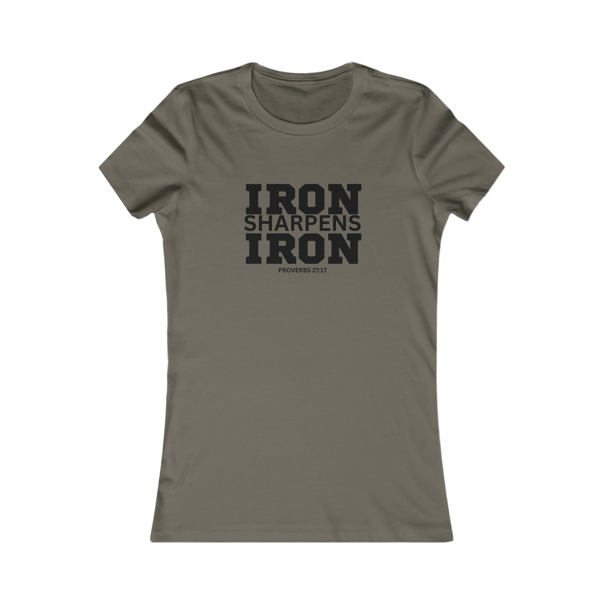 Iron Sharpens Iron - Women's Favorite Tee - Black Logo - Plain Back