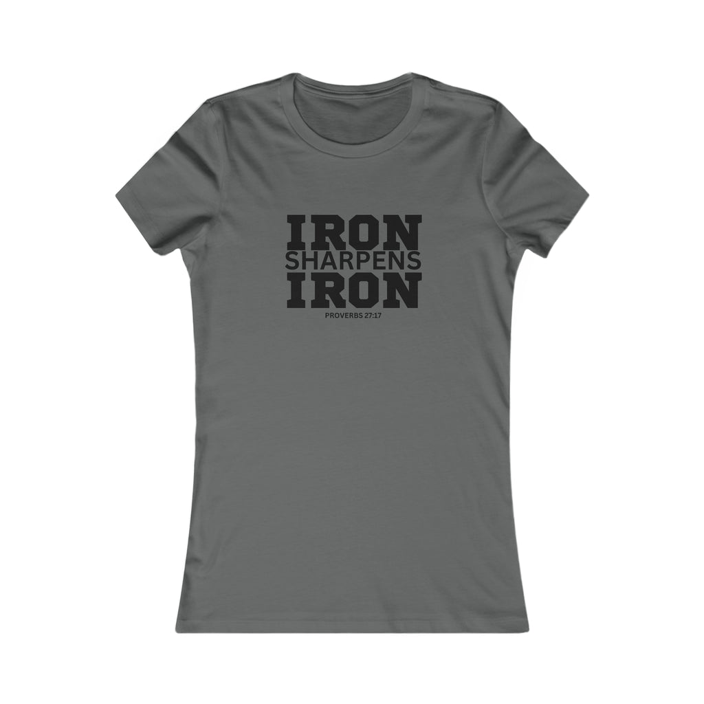 Iron Sharpens Iron - Women's Favorite Tee - Black Logo - Plain Back