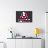 Women Who Lift Weights Full Logo - Motivational Wall Art Canvas