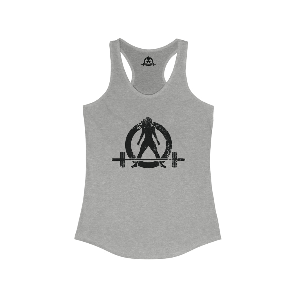 I Could Squat You - Women's Ideal Racerback Tank - Black Font Front & Back