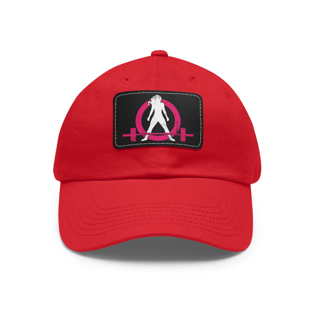 Distressed - Dad Hat with Leather Patch (Rectangle) - Color Font