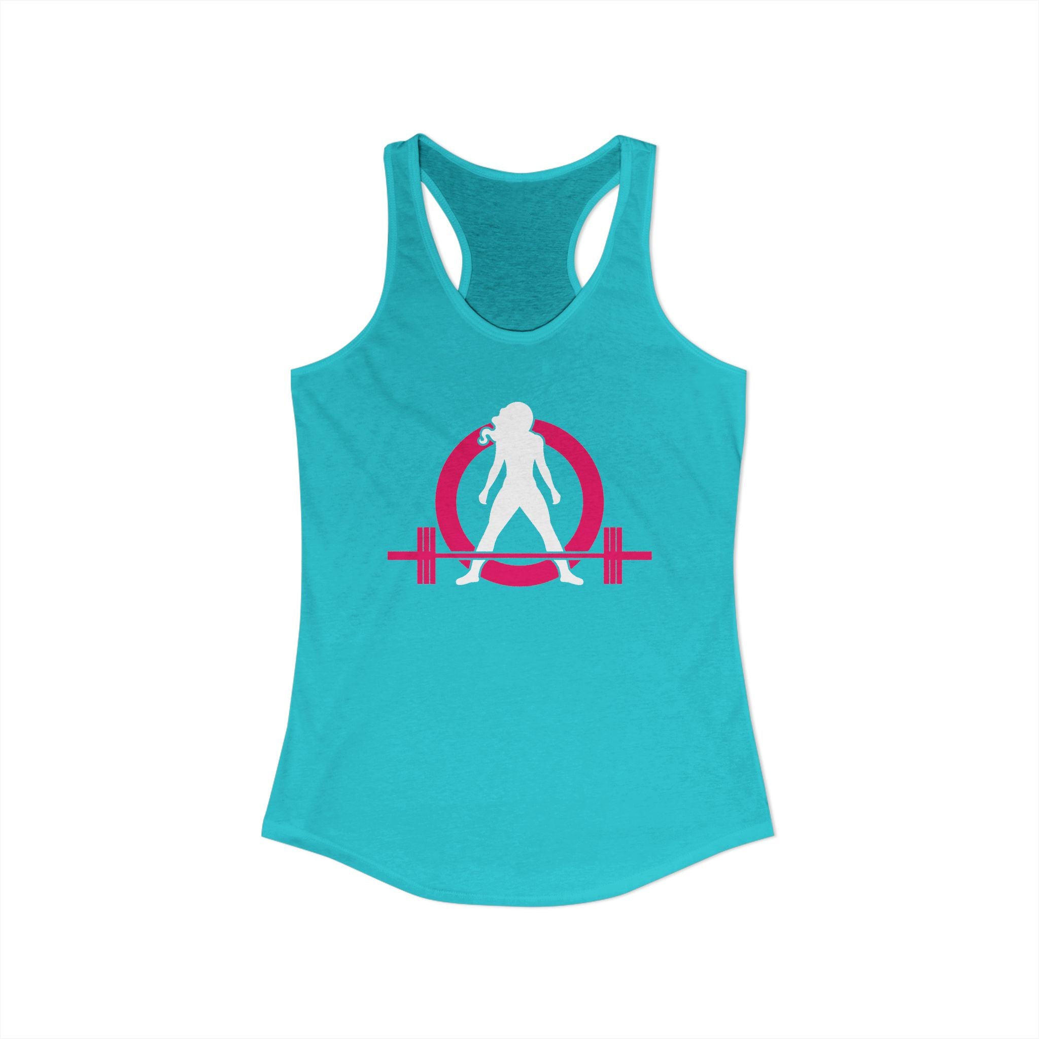 Classic Logo Racer Back Tank Top (BEST SELLER) - Women's Ideal Racerback Tank - Classic Light Logo - Plain Back