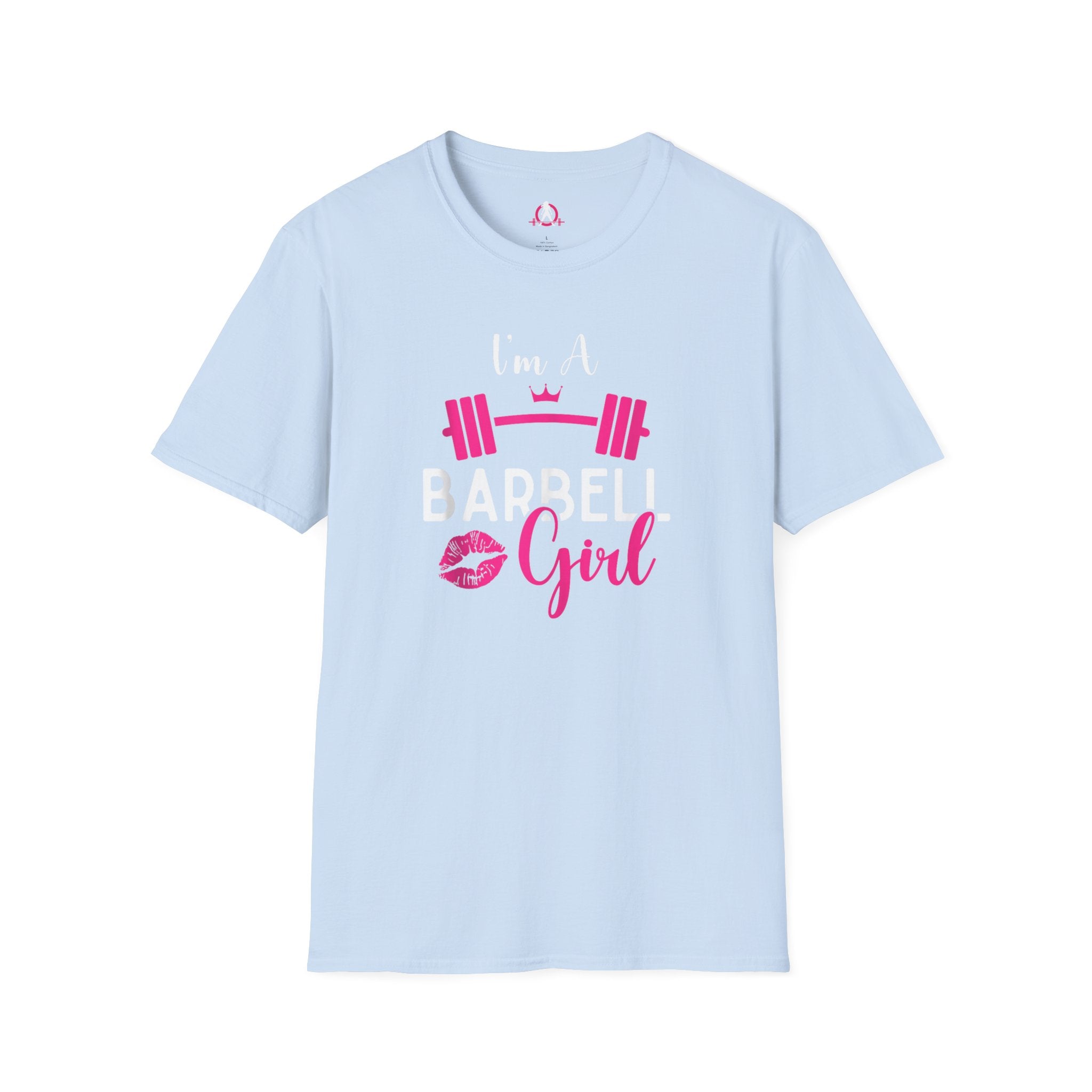 I'm A Barbell Girl Unisex Soft-Style Tee  Front Logo Plain Back