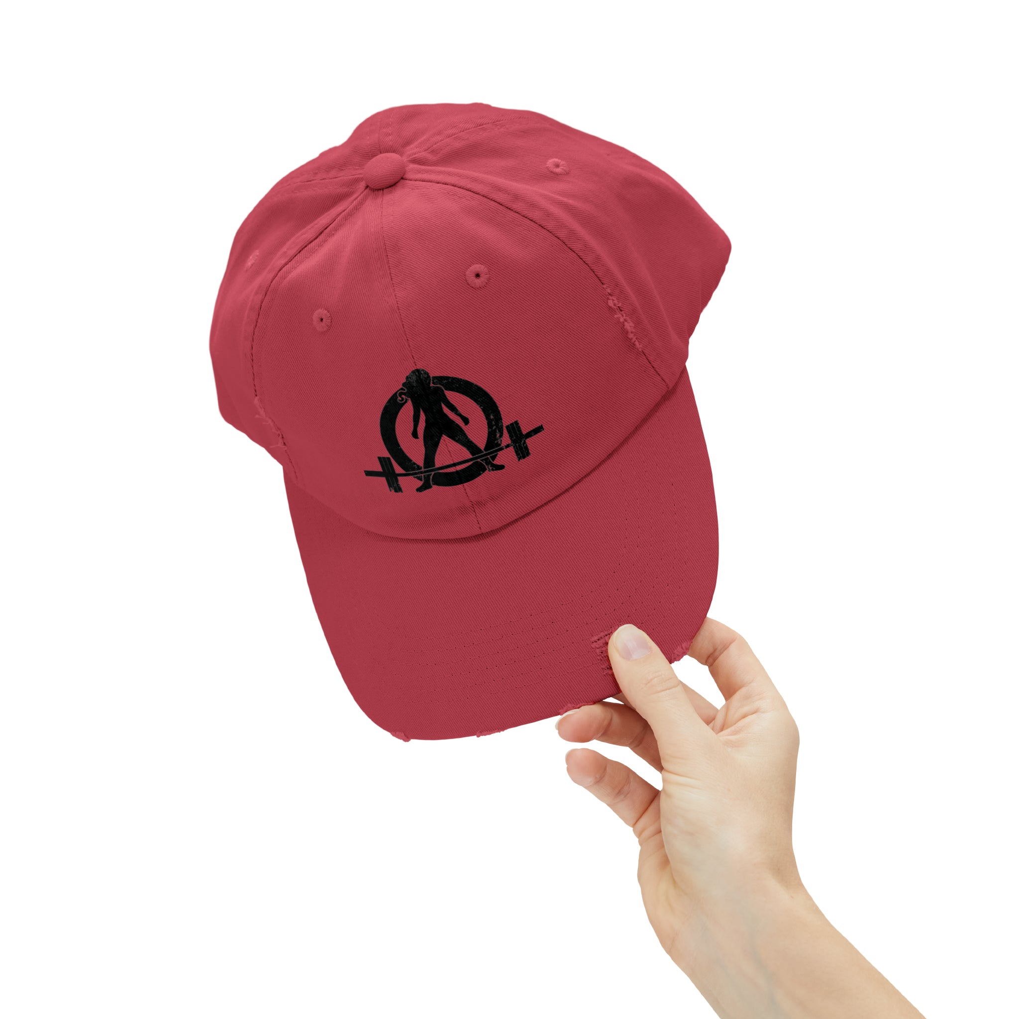 Unisex Distressed Cap - Classic Black Logo