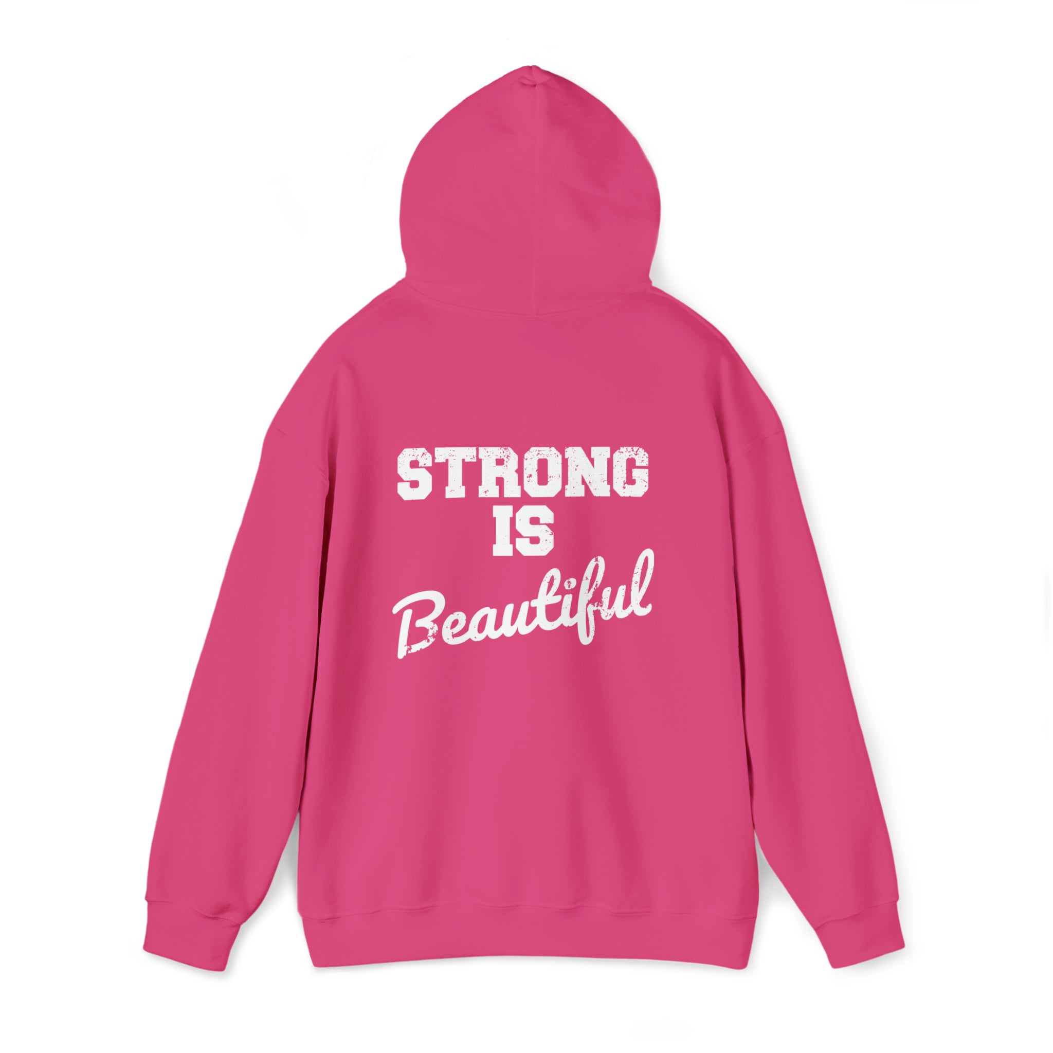 Strong Is Beautiful - Unisex Heavy Blend Hooded Sweatshirt - Distressed White Logo -  (BEST SELLER)