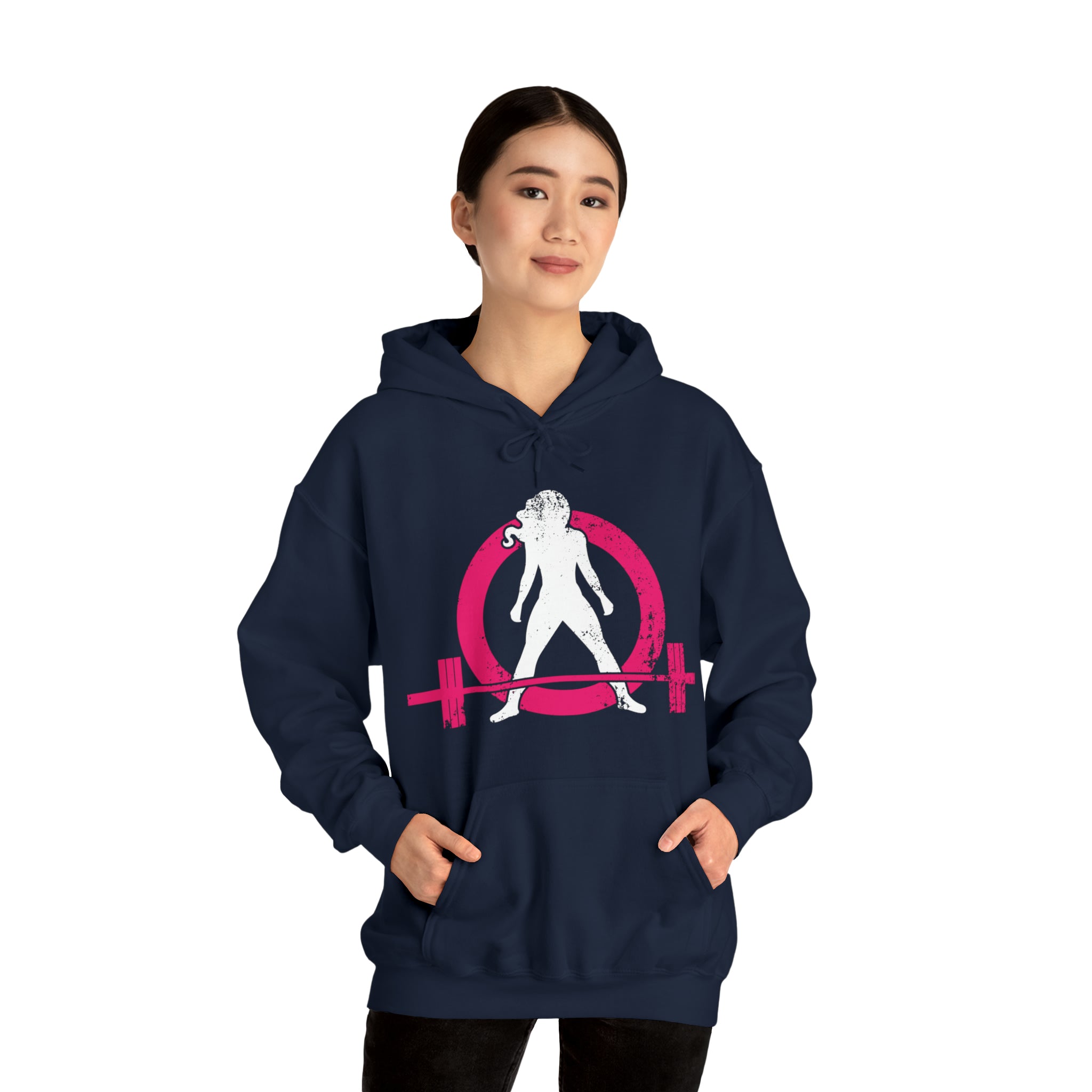 Classic Hoodie (Best Seller) - Unisex Heavy Blend Hooded Sweatshirt - Color Distressed Logo - Plain Back