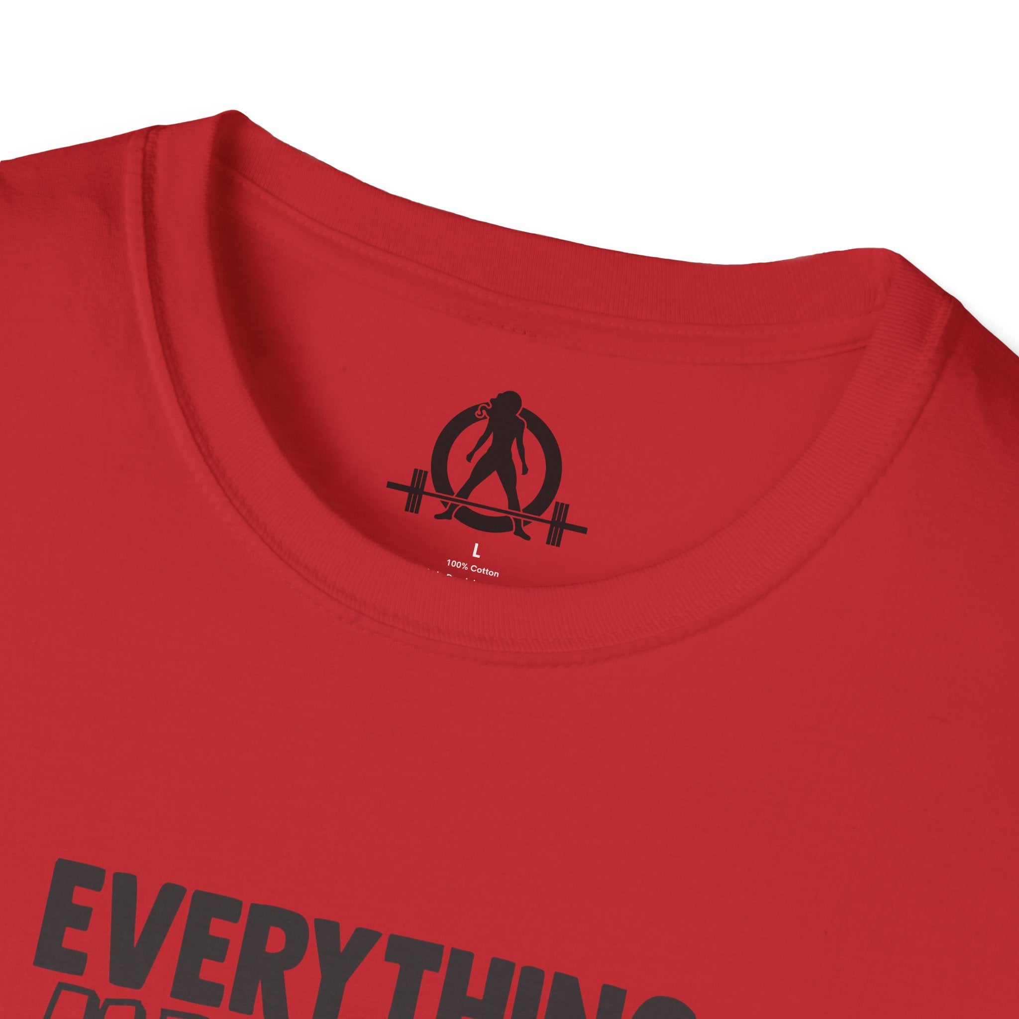 Everything Hurts & I'm Hungry - Unisex Softstyle T-Shirt - Black Print on Front Plain Back