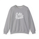 Coffee & Barbells - Unisex Heavy Blend™ Crewneck Sweatshirt - White Logo on Front