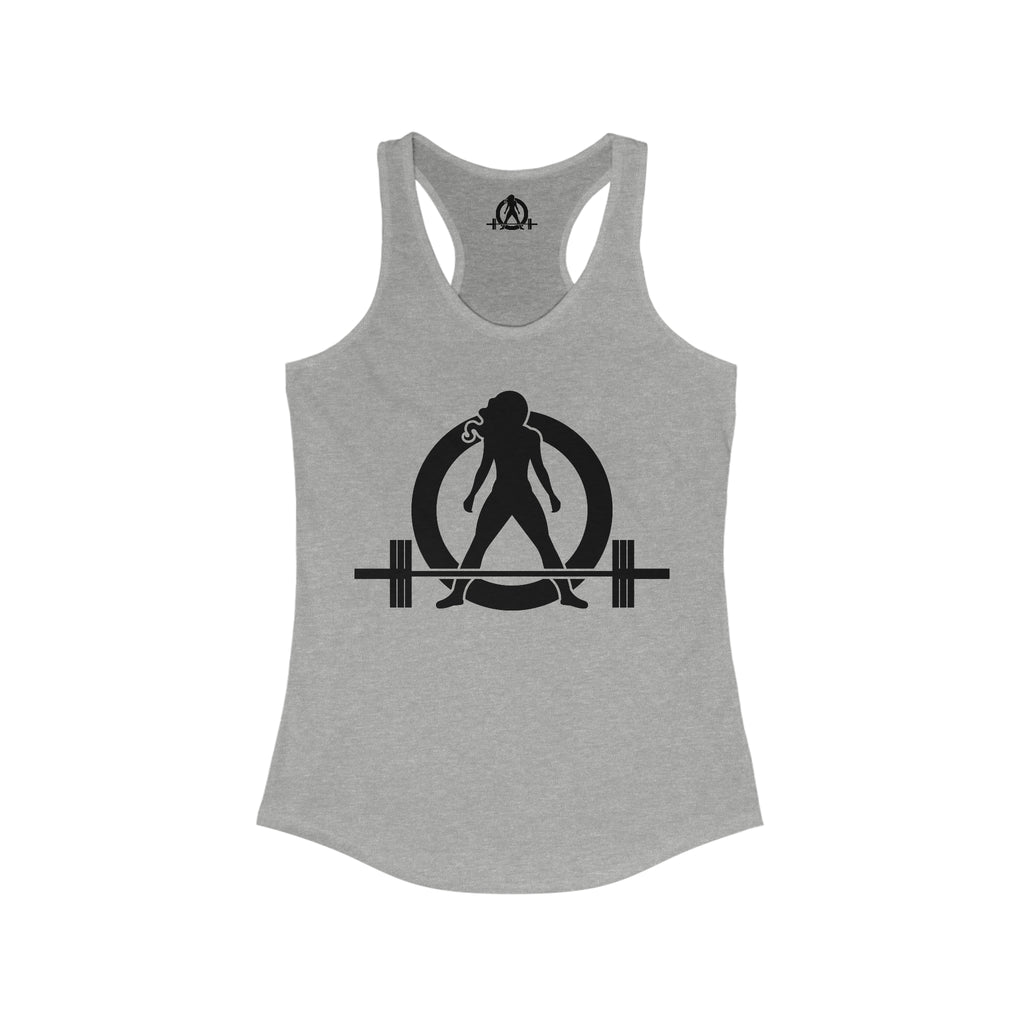 All I Need Is Coffee and a Barbell - Women's Ideal Racerback Tank - Dark Logo