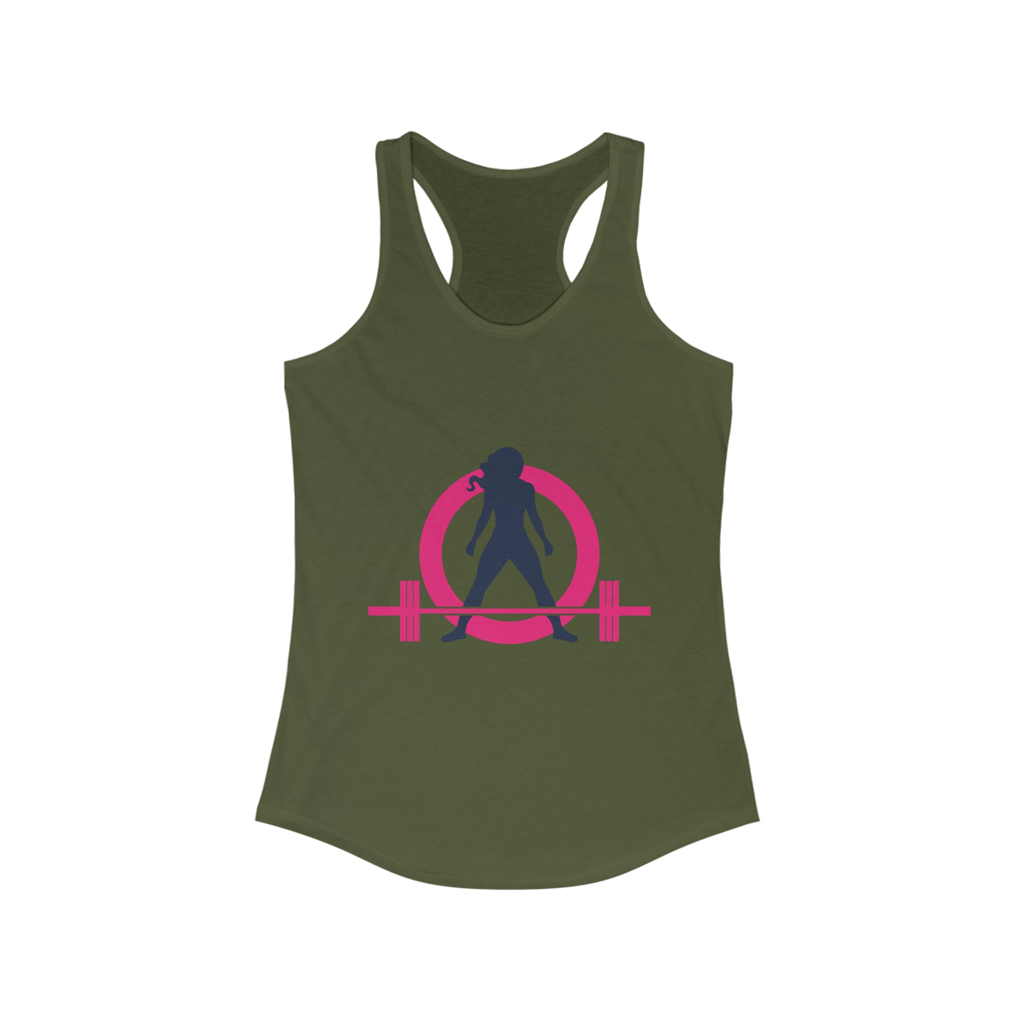Women's Ideal Racerback Tank - Classic Logo Dark - Plain Back